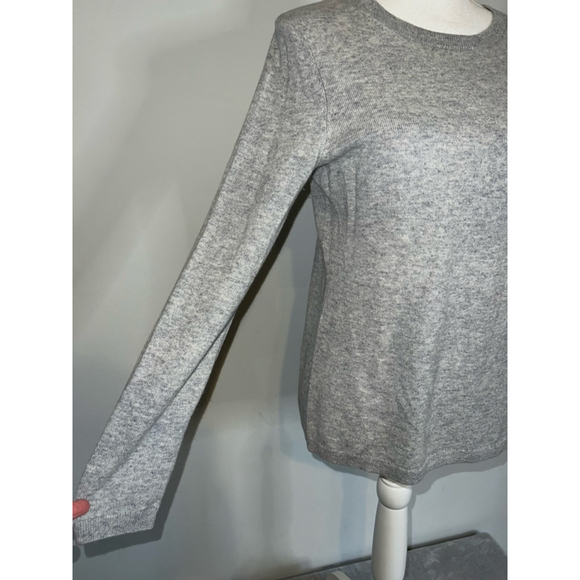 Women's Lands' End Gray Cashmere Crew Neck Sweater S - Picture 3 of 8